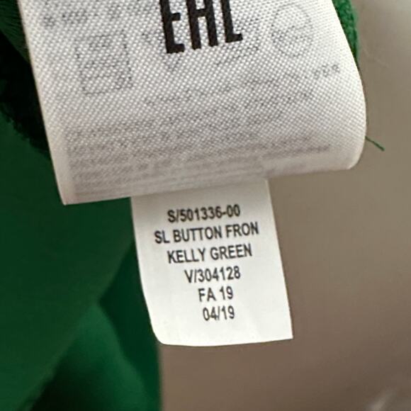 BANANA REPUBLIC Button Front Wide Leg Crop Crepe Jumpsuit Kelly Green Sz 14 {P3} - Picture 7 of 7